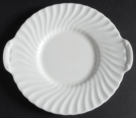 White Fife Handled Cake Plate