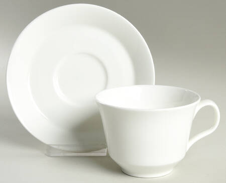 White Monarch Flat Cup & Saucer Set