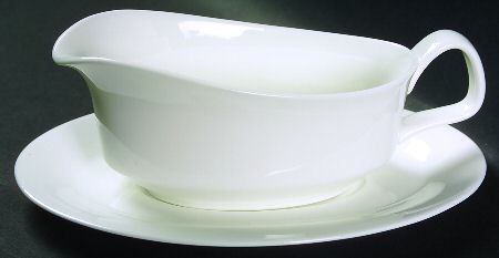 White Monarch Gravy Boat & Underplate