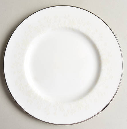 White Paisley Salad Plate