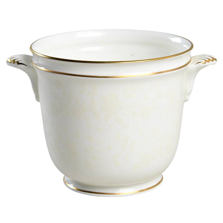 White Paisley Cachepot