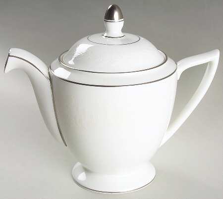White Paisley Teapot & Lid