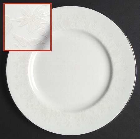 White Paisley Dinner Plate