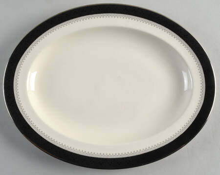 Wilmington (Black Band) 13" Oval Serving Platter