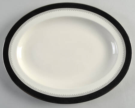 Wilmington (Black Band) 13" Oval Serving Platter