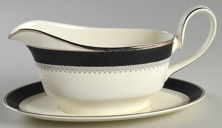 Wilmington (Black Band) Gravy Boat & Underplate