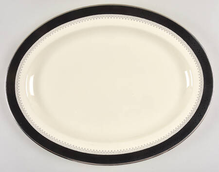 Wilmington (Black Band) 16" Oval Serving Platter