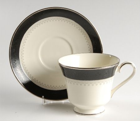 Wilmington (Black Band) Footed Cup & Saucer Set