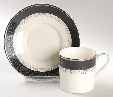Wilmington (Black Band) Flat Demitasse Cup & Saucer Set