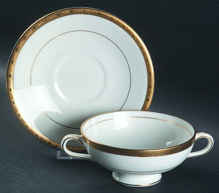 Winchester Footed Cream Soup Bowl & Saucer Set