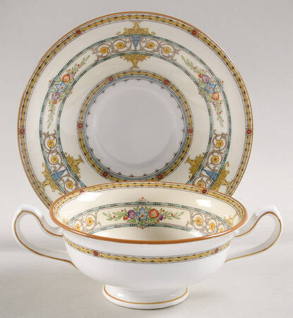 Windermere Footed Cream Soup Bowl & Saucer Set