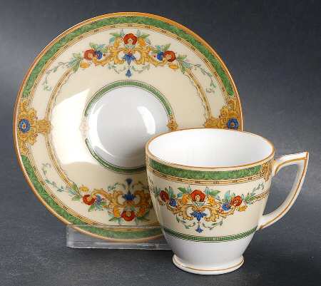 Windsor Green Footed Demitasse Cup & Saucer Set
