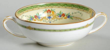 Windsor Green Flat Cream Soup Bowl