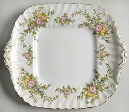 York Square Handled Cake Plate