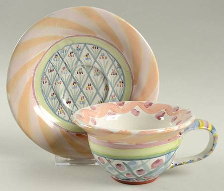 Bearded Iris Flat Cup & Saucer Set