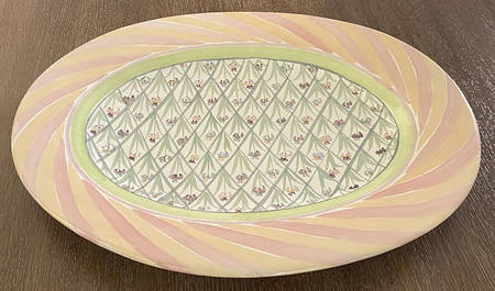 Bearded Iris 21" Oval Serving Platter