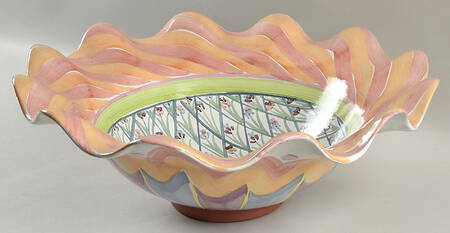 Bearded Iris 17" Round Serving Bowl