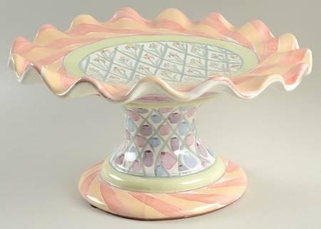 Bearded Iris 11" Diameter Pedestal Cake Stand