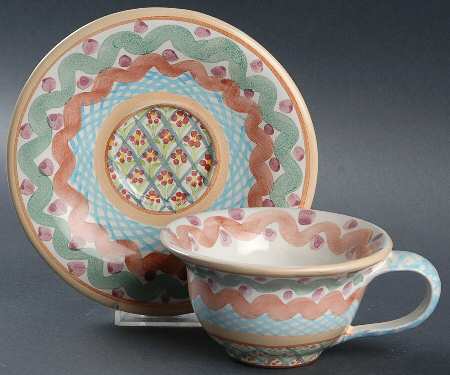 Heather Flat Cup & Saucer Set