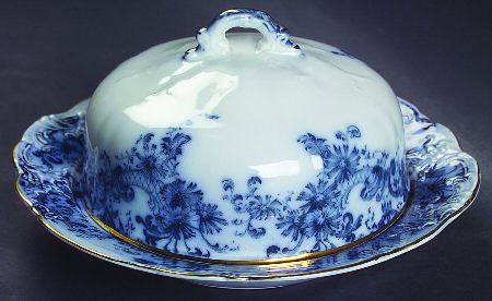 Belfort (Flow Blue) Round Covered Butter