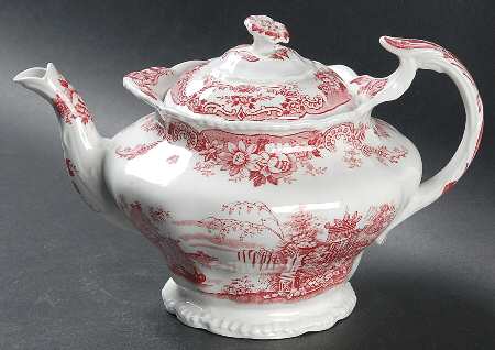 Bombay Red (Scalloped) Teapot & Lid