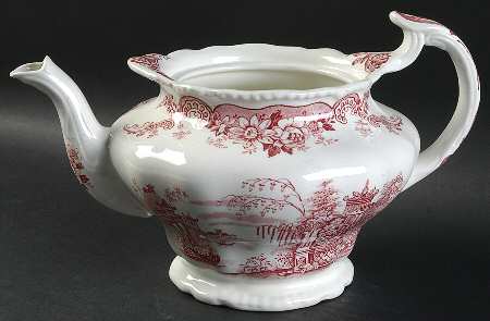 Bombay Red (Scalloped) Teapot No Lid