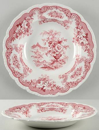 Bombay Red (Scalloped) Rim Soup Bowl