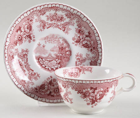 Bombay Red (Smooth) Flat Cup & Saucer Set