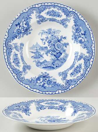 Bombay Blue (Smooth) Rim Soup Bowl