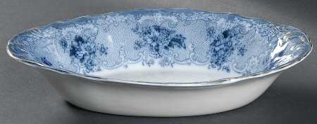 Gem (Flow Blue) 10" Oval Vegetable Bowl