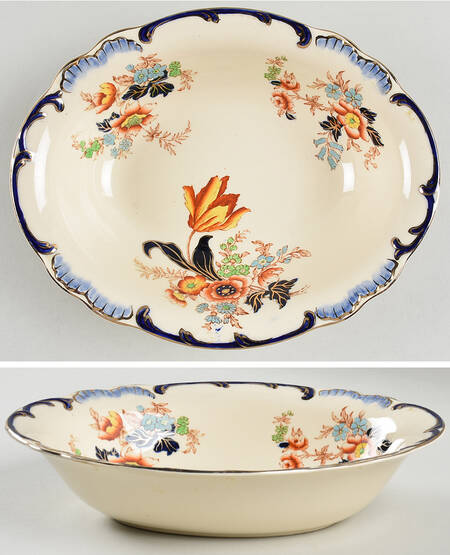 4109 9" Oval Vegetable Bowl by John Maddock & Sons