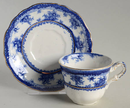 Hamilton Blue Flat Demitasse Cup & Saucer Set