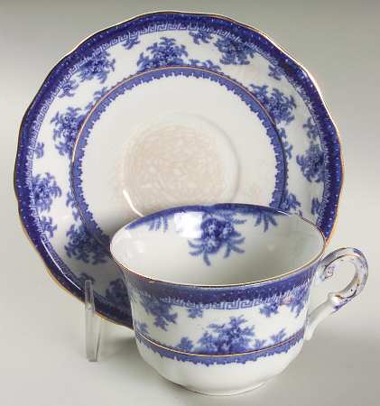 Hamilton Blue Flat Cup & Saucer Set