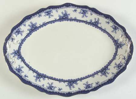 Hamilton Blue 15" Oval Serving Platter