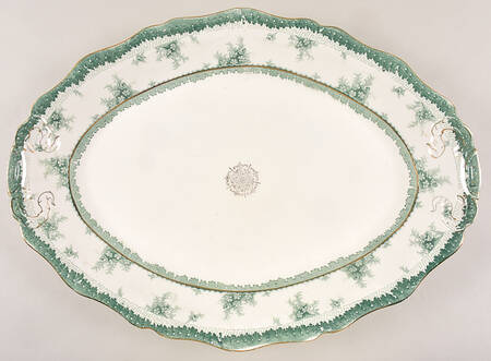 Hamilton Green 19" Oval Serving Platter by John Maddock & Sons