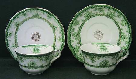 Hamilton Green Flat Cup & Saucer Set