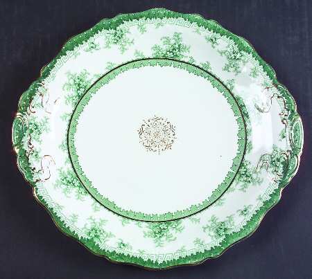 Hamilton Green Handled Cake Plate
