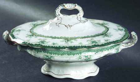 Hamilton Green Oval Covered Vegetable