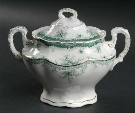 Hamilton Green Sugar Bowl & Lid by John Maddock & Sons