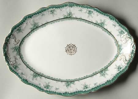 Hamilton Green 15" Oval Serving Platter