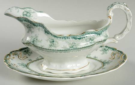 Hamilton Green Gravy Boat & Underplate