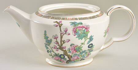Indian Tree (Gold Trim, Semiscalloped) Teapot No Lid