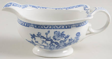 Indian Tree Blue Gravy Boat