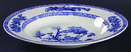 Indian Tree Blue Rim Soup Bowl