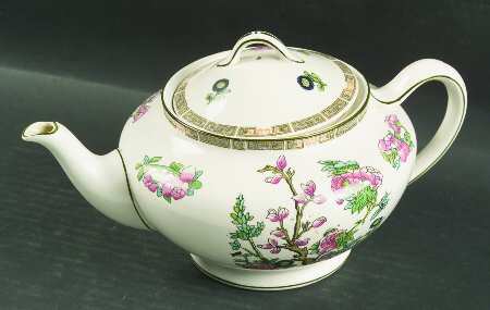 Indian Tree (Green Trim) Teapot & Lid