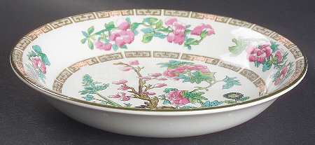 Indian Tree (Green Trim) Coupe Soup Bowl