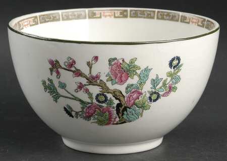 Indian Tree (Green Trim) Cranberry Bowl