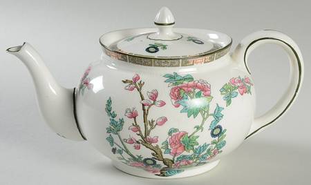 Indian Tree (Green Trim) Teapot & Lid