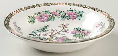 Indian Tree (Green Trim) Fruit/Dessert (Sauce) Bowl by John Maddock & Sons