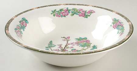 Indian Tree (Green Trim) 10" Round Vegetable Bowl